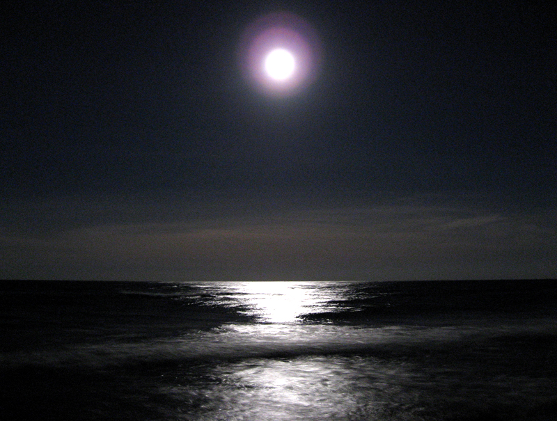 lake and moon