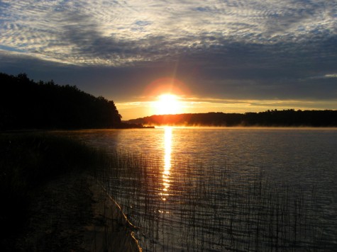 Misty Duck Lake sunrise, September 2, 2006