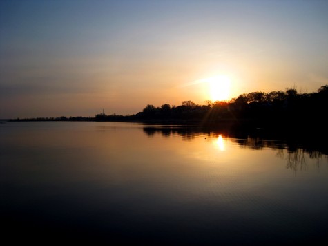 May 13, 2008 sunrise over Muskegon as seen from the Lakeshore bike trail