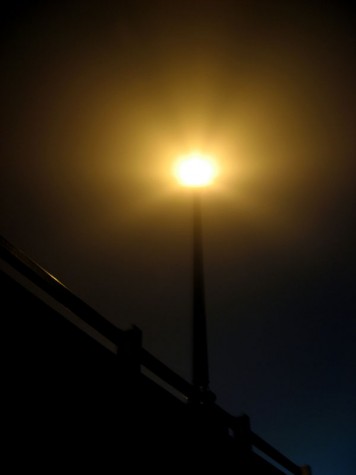 One of the lights on the Causeway bridge on the morning of November 5, 2006