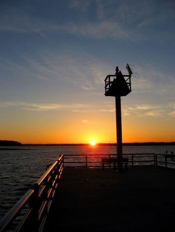Sunrise as seen from Muskegon County\'s White Lake channel on September 29, 2007