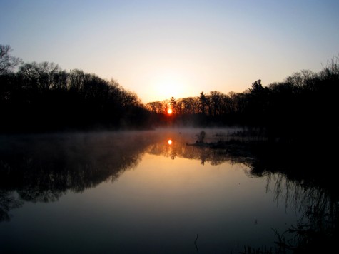 The sunrise over Muskegon\'s Ruddiman Pond on April 29, 2008
