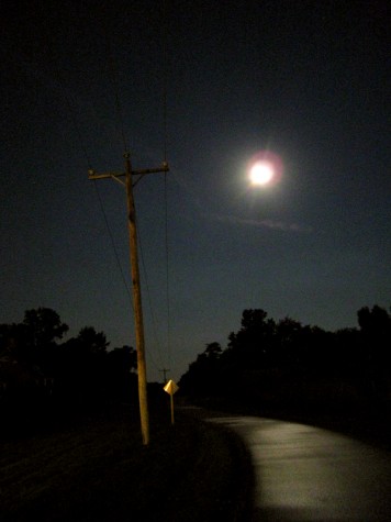 Full moon illuminates Muskegon\'s Lakeshore Bike Trail on August 18, 2008