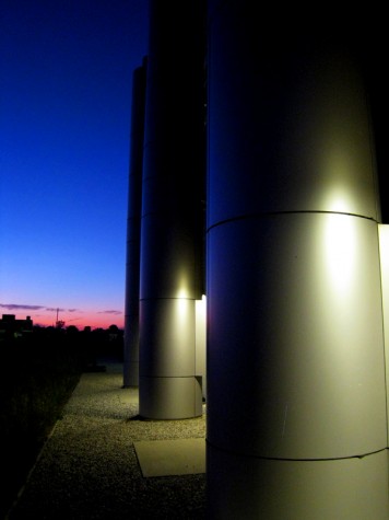 The storage tanks at Muskegon's GVSU Energy Center