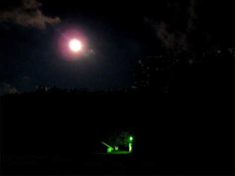Harvest moon shines on a Michillinda farmhouse