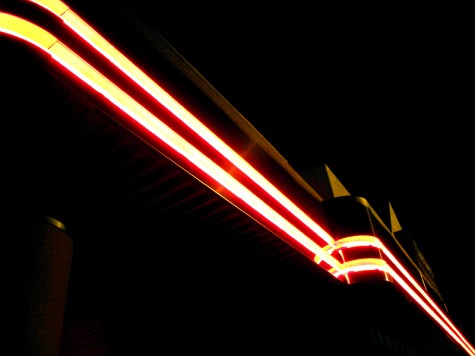 The neon signs on a burger shop on Muskegon's Laketon Avenue