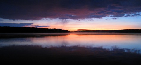 The sunrise over Duck Lake looking from the western shore.