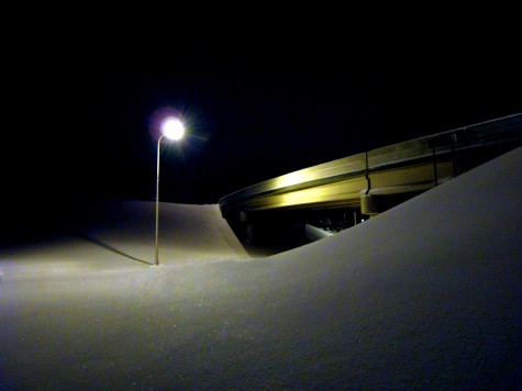 The overpass as Seaway turns into downtown Muskegon on the morning of December 10, 2008.