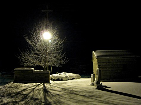 A pre-dawn image from Muskegon's Evergreen Cemetery.