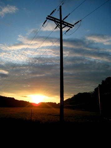 The sun rises over the field at the corner of Michillinda and Lamos in Muskegon County, Michigan.