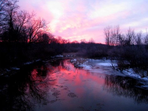A sunrise on the Muskegon River in early February 2010