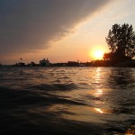 Sunrise over Muskegon Lake on September 13, 2011