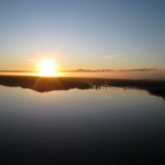 Sunrise over the White River in Muskegon County, Michigan on September 10, 2011