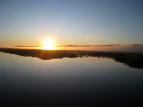 Sunrise over the White River in Muskegon County, Michigan on September 10, 2011