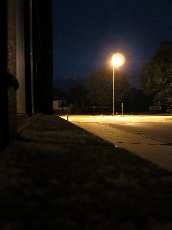 Friday morning at the corner of Third and Merrill in Muskegon, Michigan.