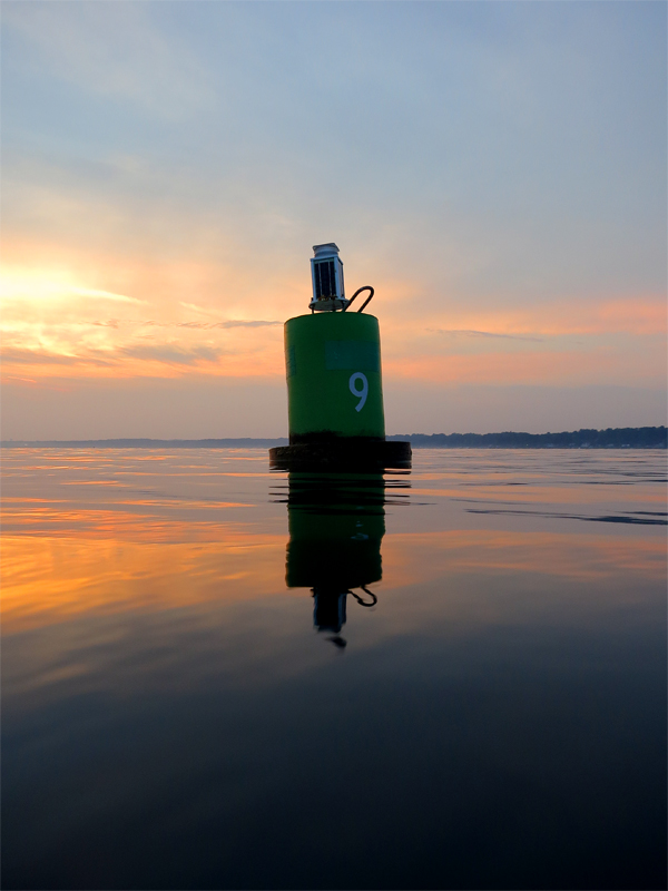 Marker on White Lake in Muskegon County Michigan