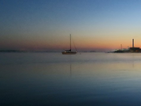 Sailboat off Hartshorn Launch, September 17, 2014