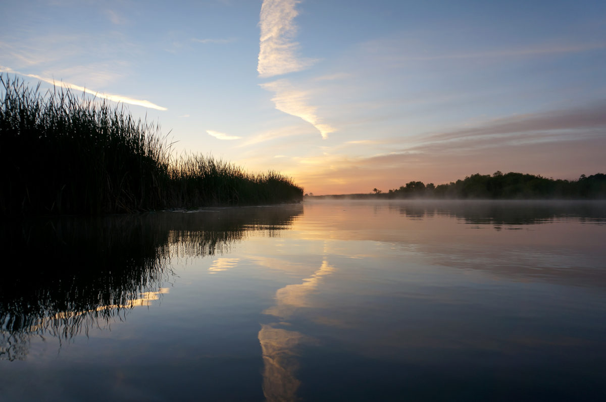 Clouds and Contrails, Muskegon River, July 16, 2016.jpg